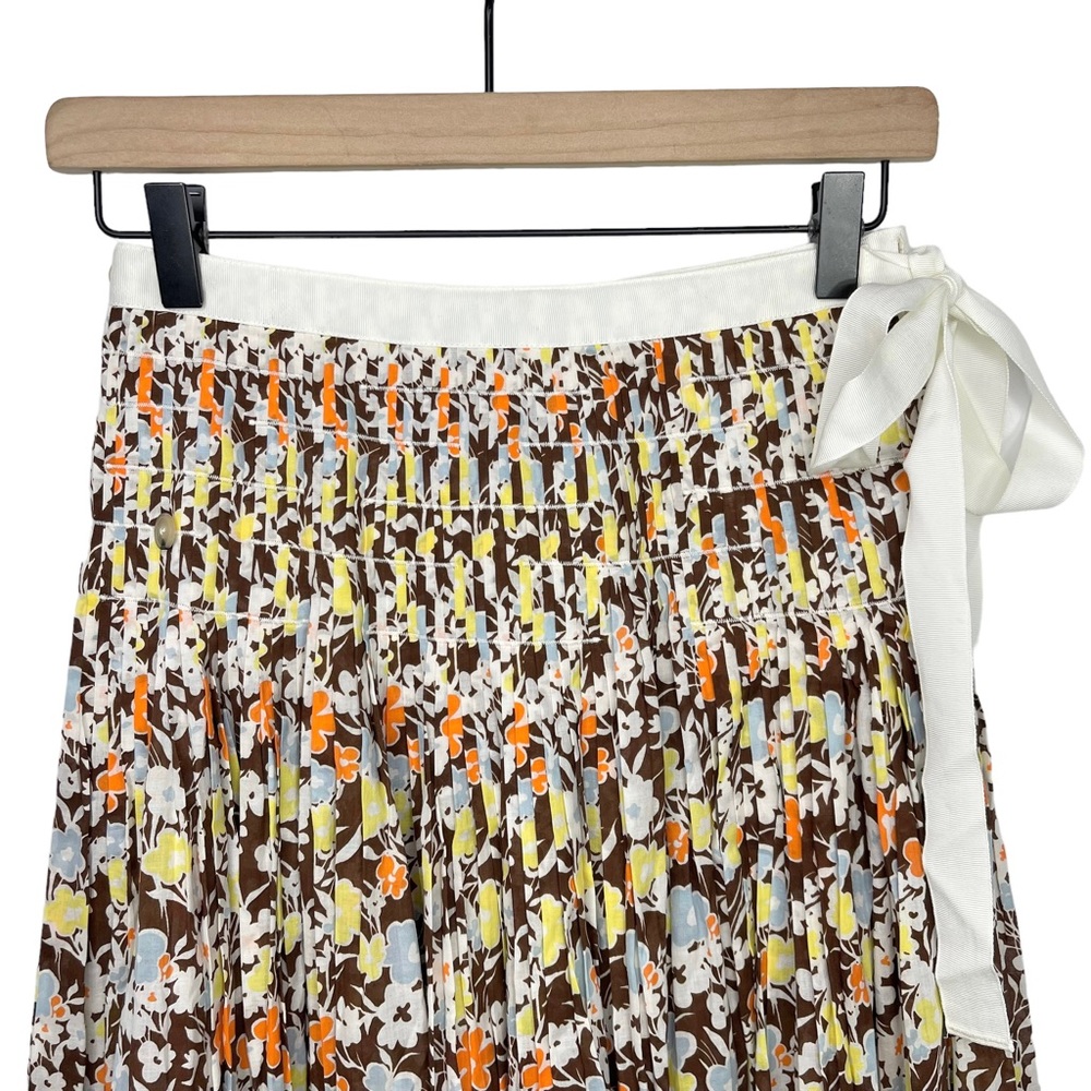 ♦️SOLD♦️ NWT Tory Burch Pleated Tie Waist Floral Print Skirt - Picture 6 of 13